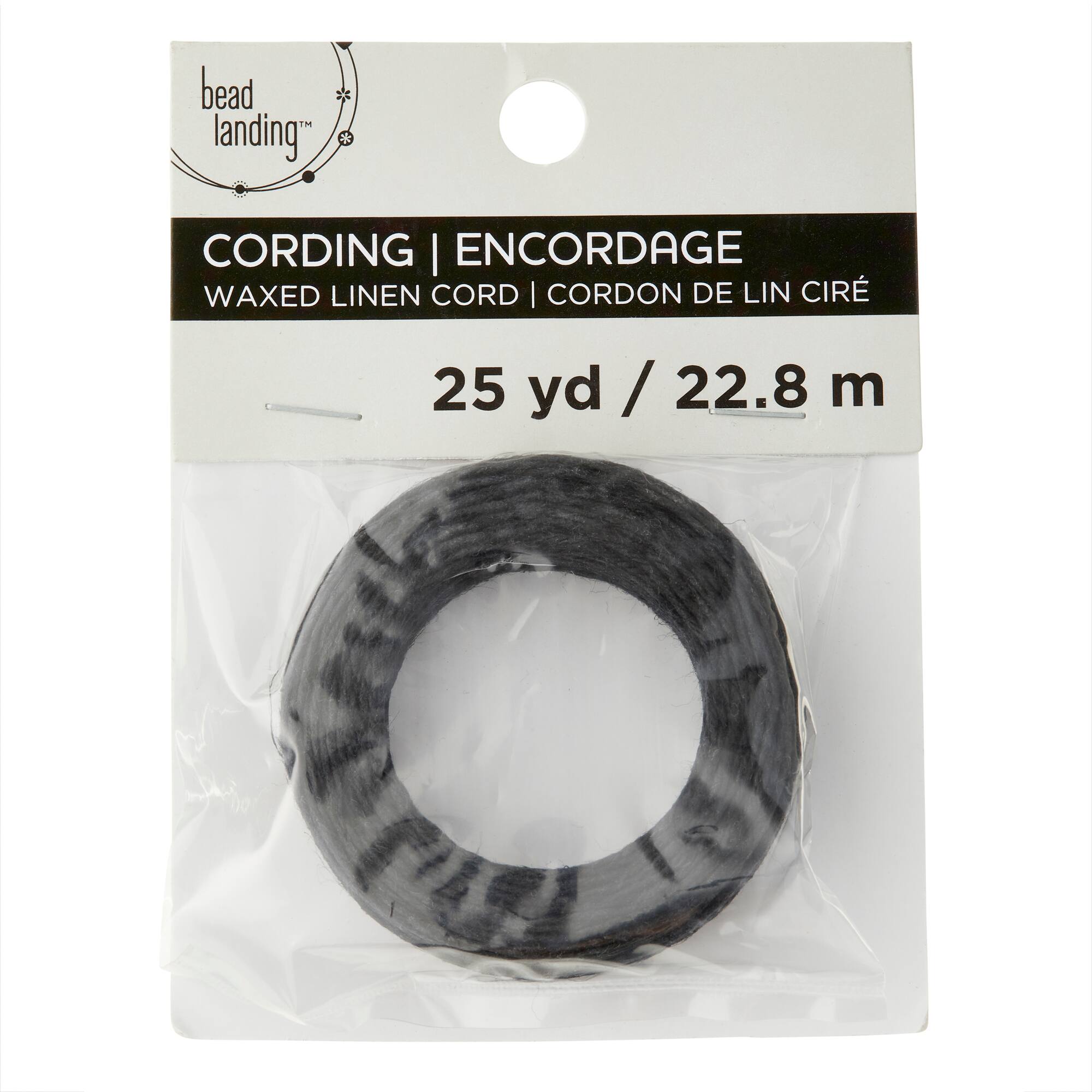 Black Waxed Linen Cord by Bead Landing™